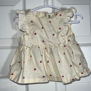 Cat & Jack - cute light yellow blouse with strawberries